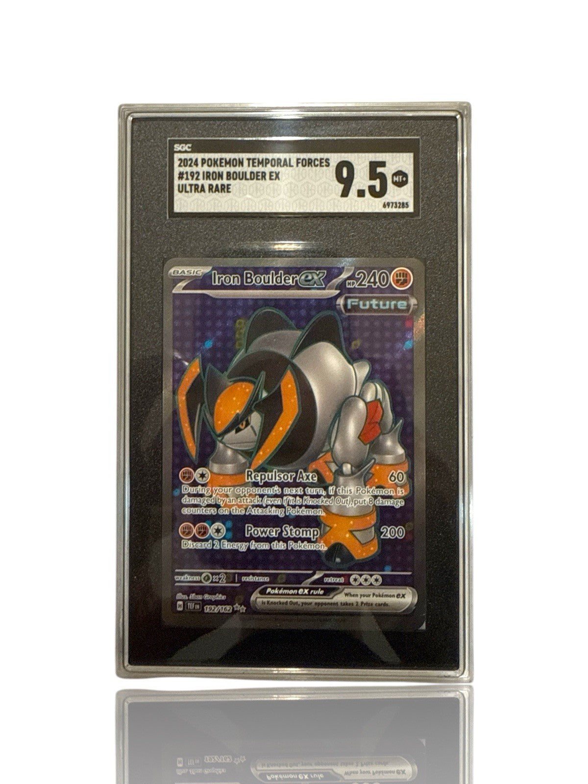 ‼️Pokemon Iron Boulder ex 192/162: Temporal Forces Holo GRADE 9.5! FAST SHIP!💨