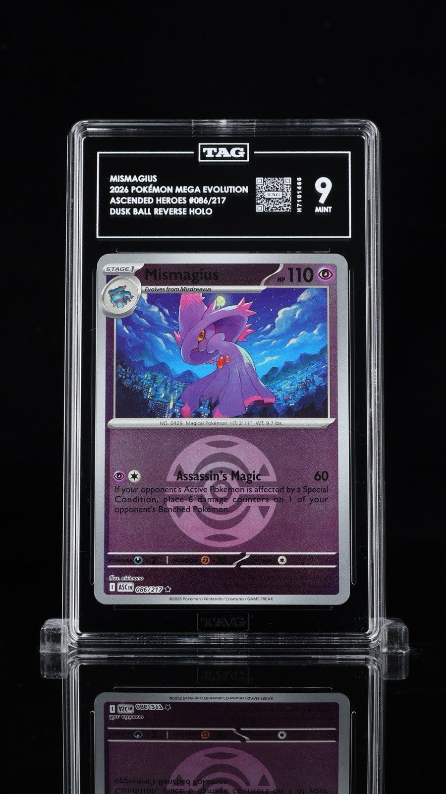 ⚠️ Mismagius Ascended Heroes Dusk Ball Reverse Holo #086~TAG 9~SHOOT OFFER!💨
