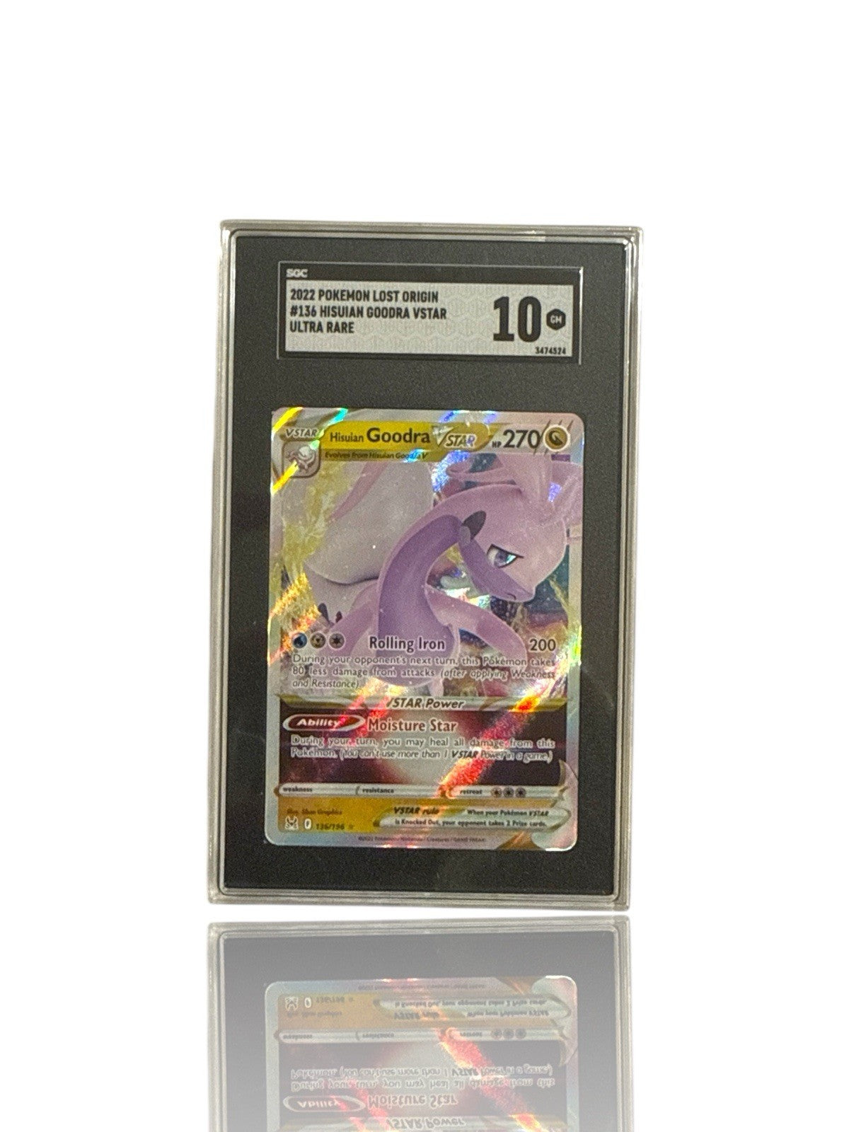 ‼️Pokemon Hisuian Goodra VSTAR 136/196: Lost Origin Holo GRADE 10~SHOOT OFFFER💨
