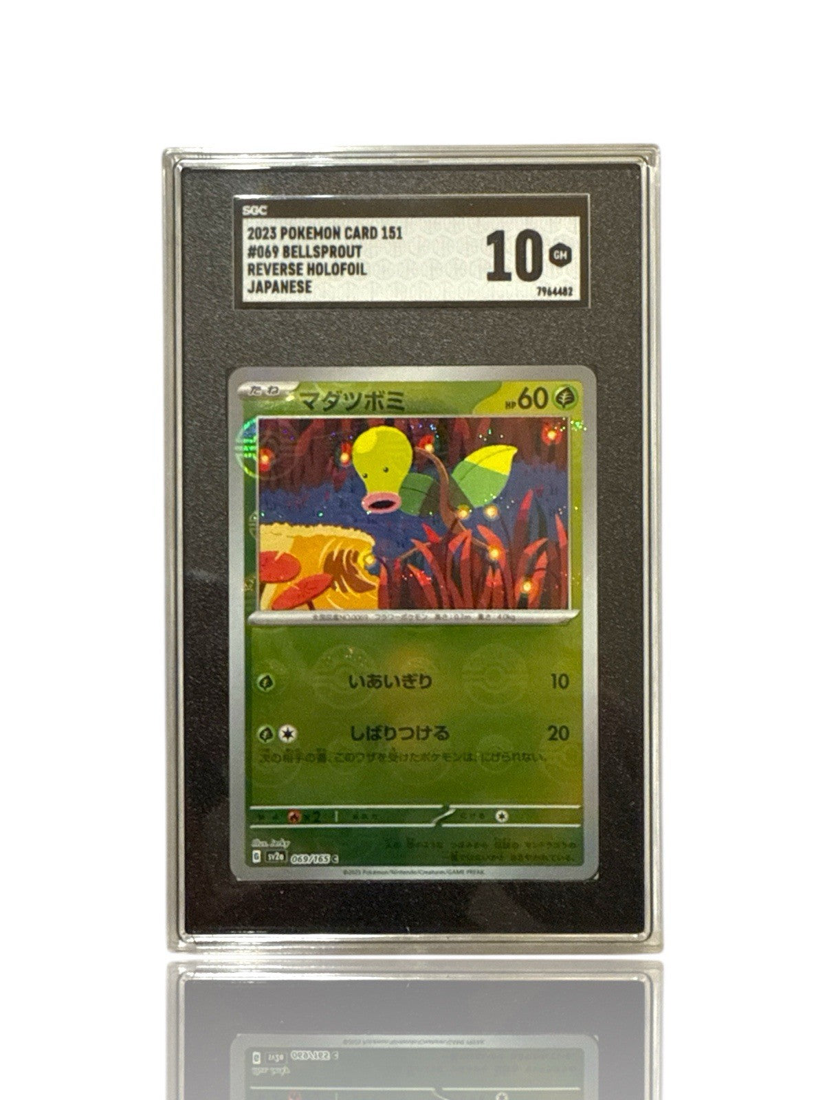 ‼️Pokemon Bellsprout PokeBall 069/165: Pokemon Card 151 Holo Japanese GRADE 10💨