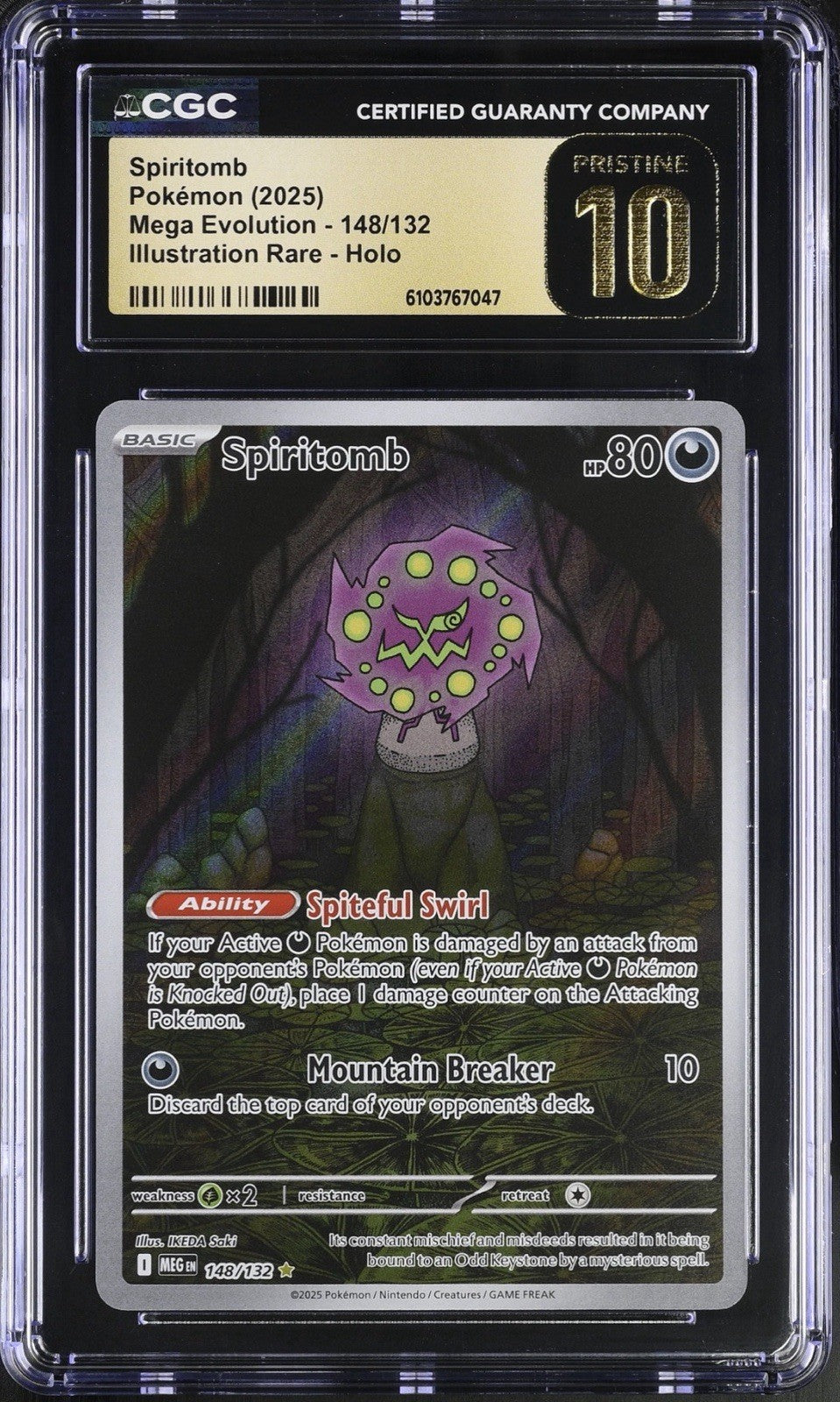‼️Pokemon Spiritomb #148 Mega Evolution Holo CGC 10 PRISTINE GOLD LABEL TOP POP