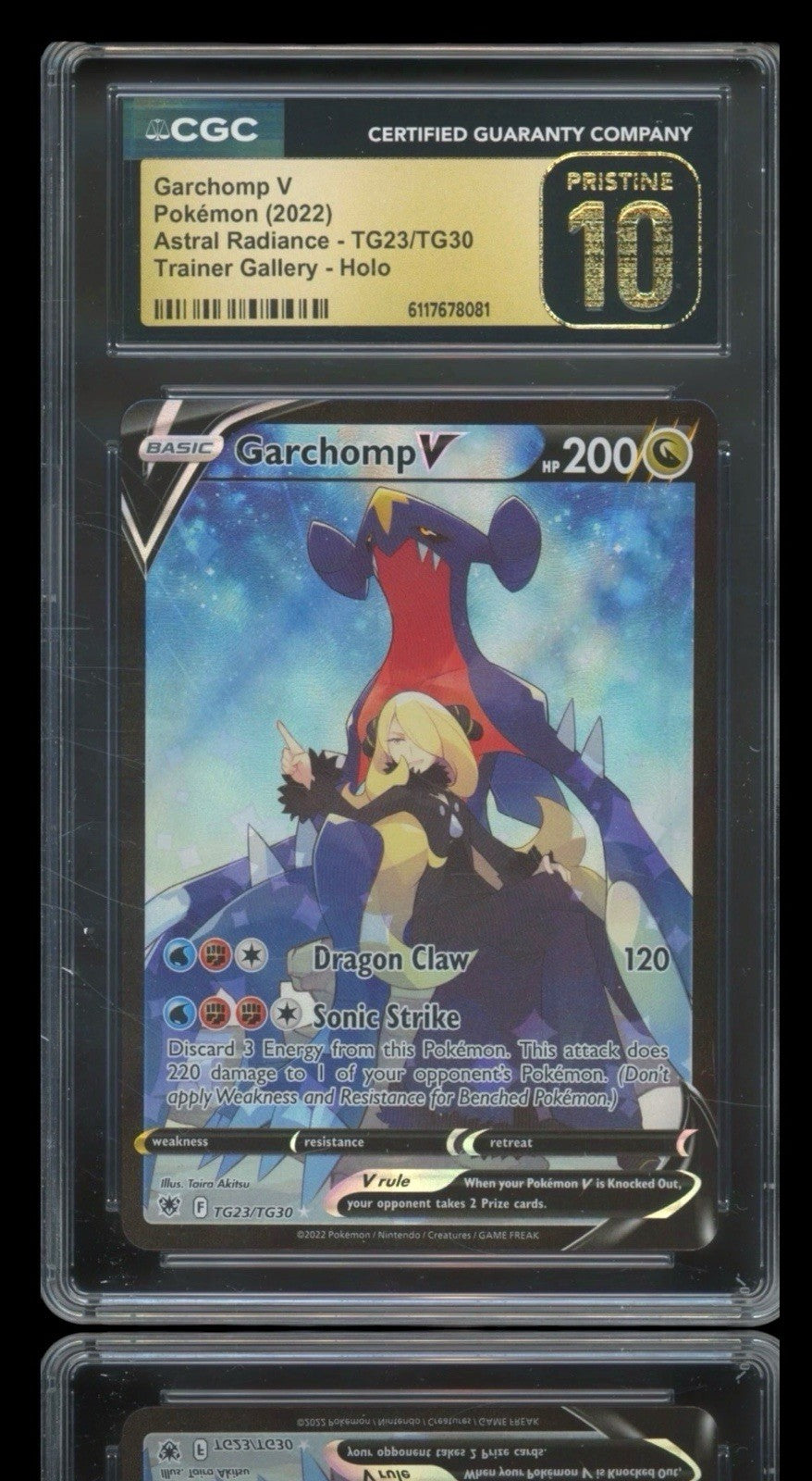 💎 Garchomp V TG23 Astral Radiance Trainer Gallery GRADE 10 PRISTINE GOLD LABEL!