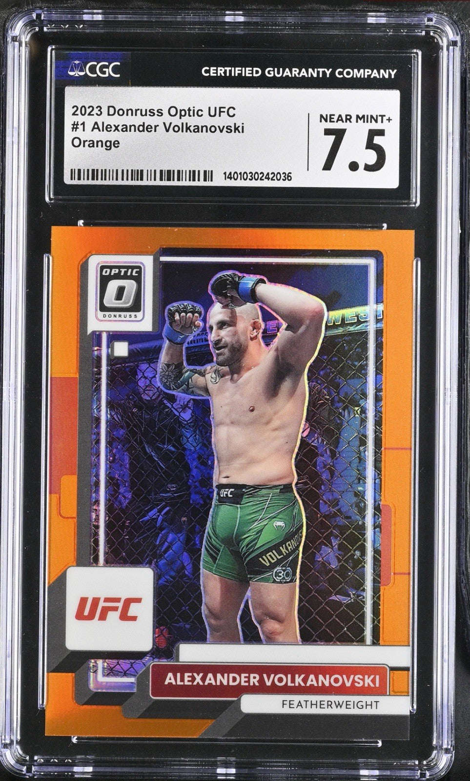 ‼️2023 Panini Donruss Optic UFC - Alexander Volkanovski #1 Orange Prizm POP 1💨