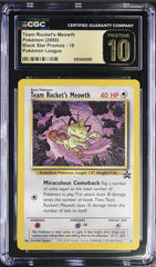 🔥Pokemon Team Rocket's Meowth 18/53 Wotc Promo GRADE 10 PRISTINE GOLD LABEL!💨