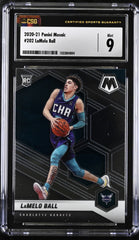 ‼️2020-21 Panini Mosaic - Rookie Variation LaMelo Ball #202 (RC) Grade 9!💨
