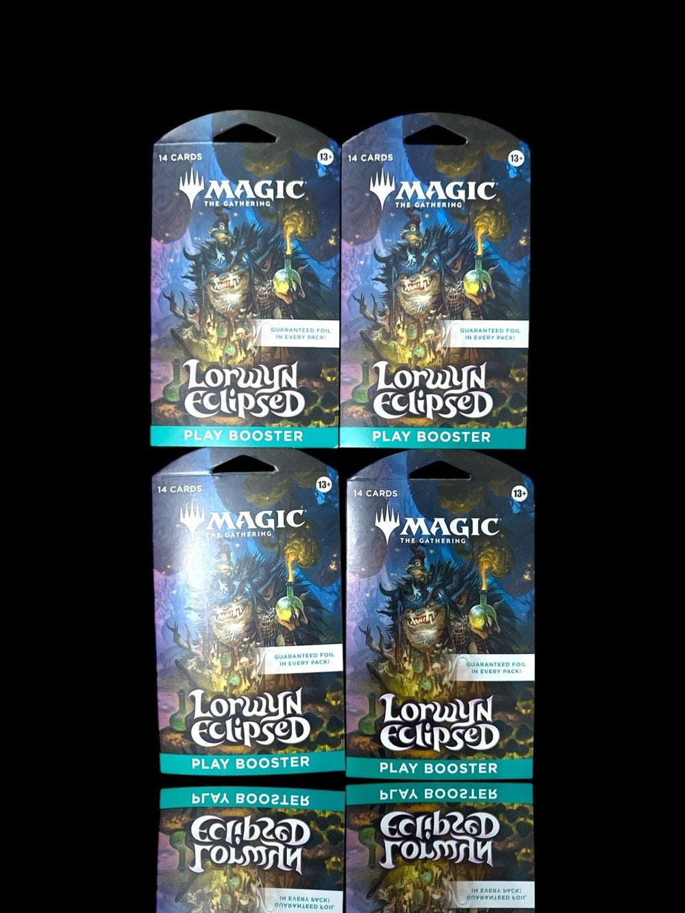 💎SET OF 4~Magic The Gathering LORWYN ECLIPSED Sleeved Booster Guaranteed Foil💨