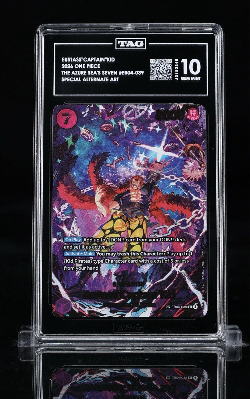 💎Eustass"Captain"Kid EB04-039 The Azure Sea's Seven TAG GRADE 10~SAME DAY SHIP