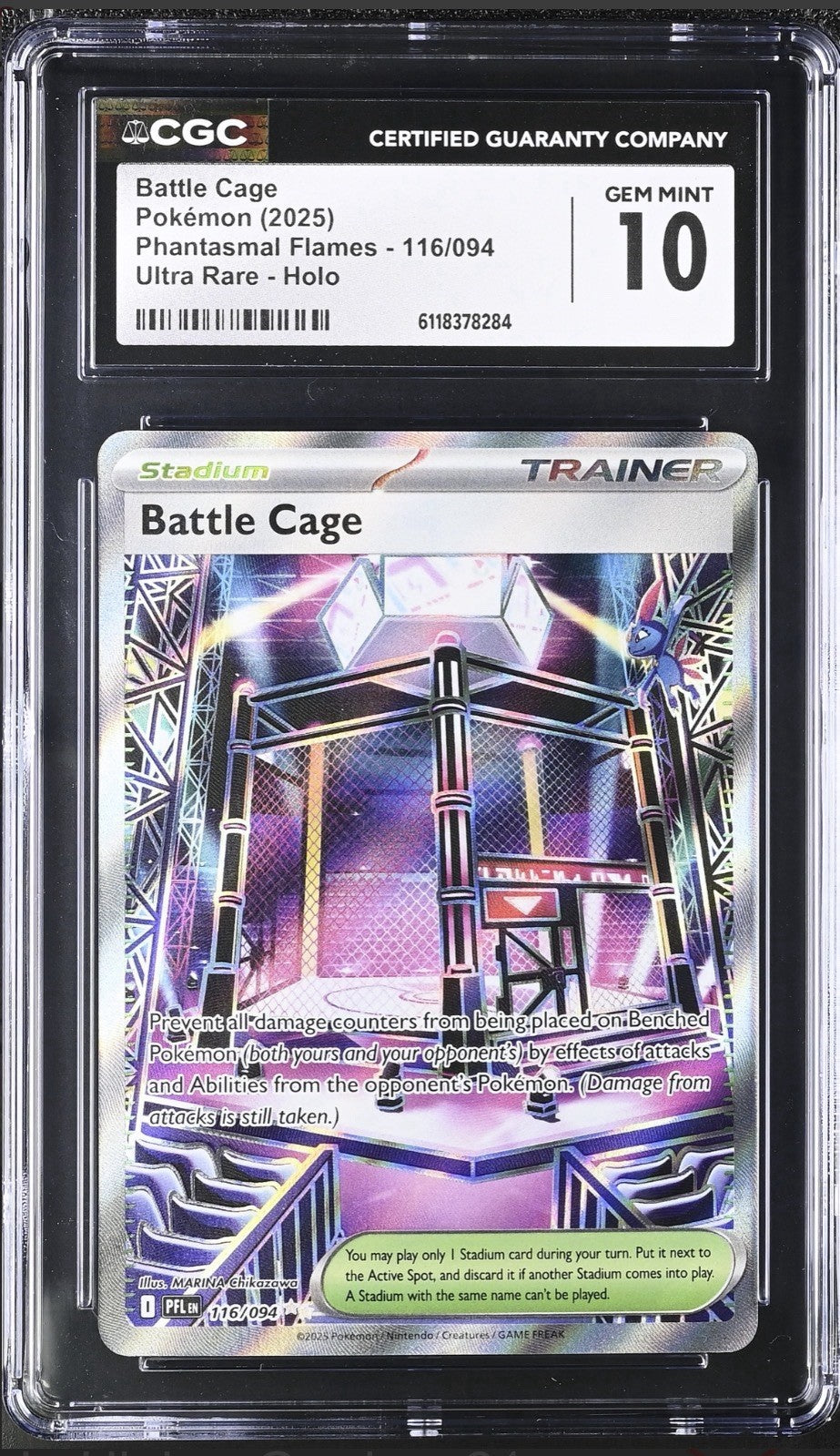 🔥Battle Cage Pokémon Phantasmal Flames 116~ GRADE 10 SAME DAY SHIP~SHOOT OFFER