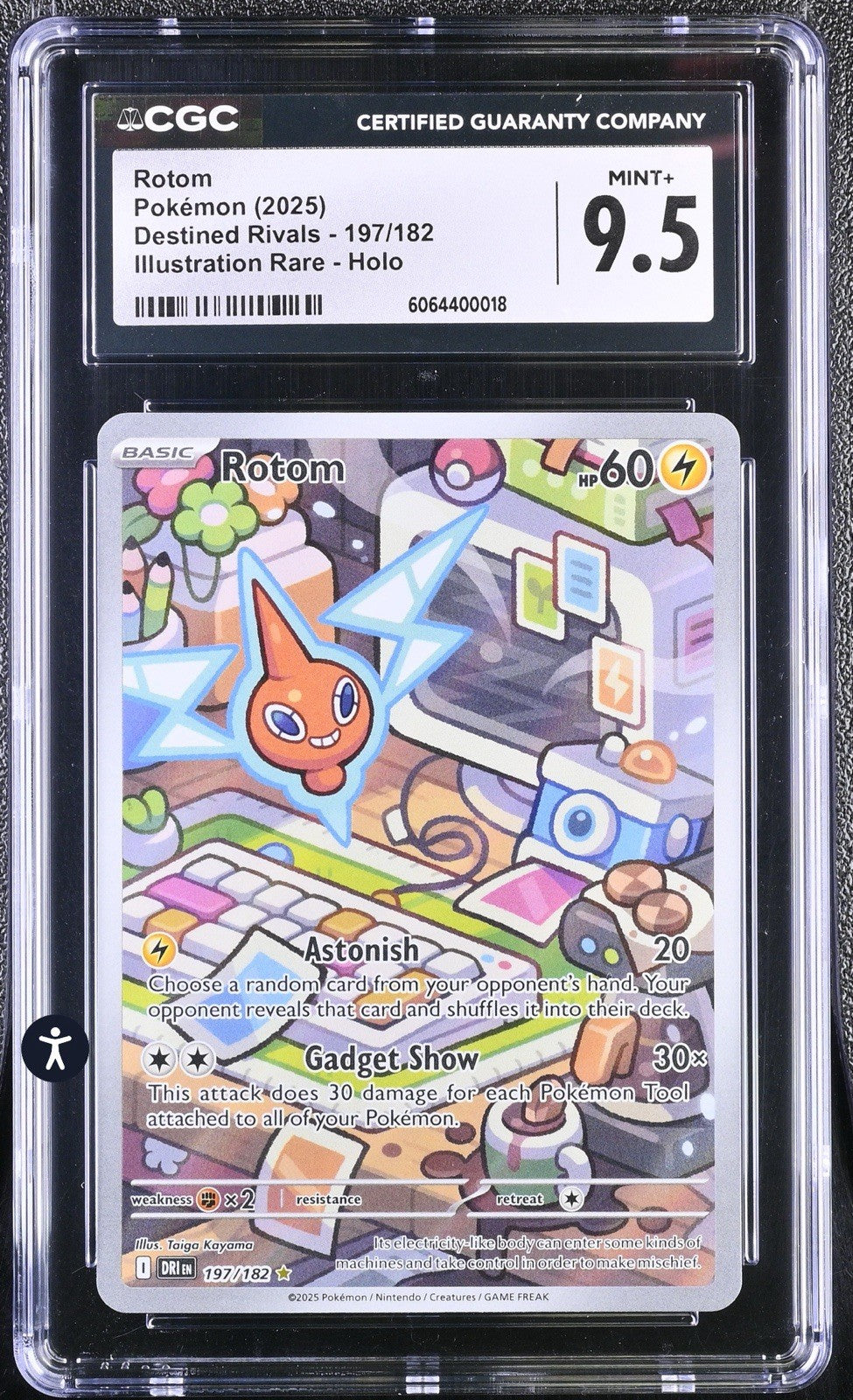 ‼️Rotom 197/182 Sv10: Destined Rivals Holo GRADE 9.5! SHIPS SAME DAY FAST💨