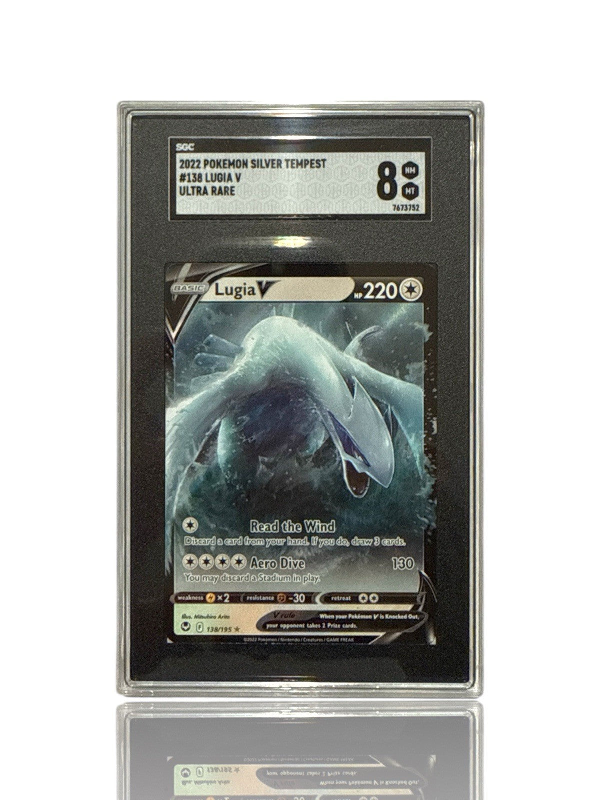 ‼️Pokemon Lugia V 138/195~Sword & Shield - Silver Tempest Holo GRADE 8~FAST SHIP