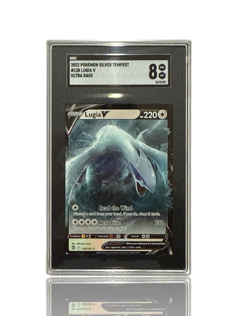 ‼️Pokemon Lugia V 138/195~Sword & Shield - Silver Tempest Holo GRADE 8~FAST SHIP