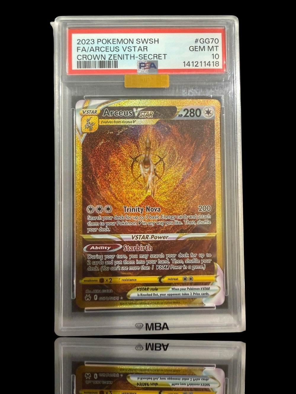 🚨 Arceus VSTAR GG70 Pokemon Crown Zenith~ PSA 10~ PRISTINE GOLD DIAMOND MBA 💎