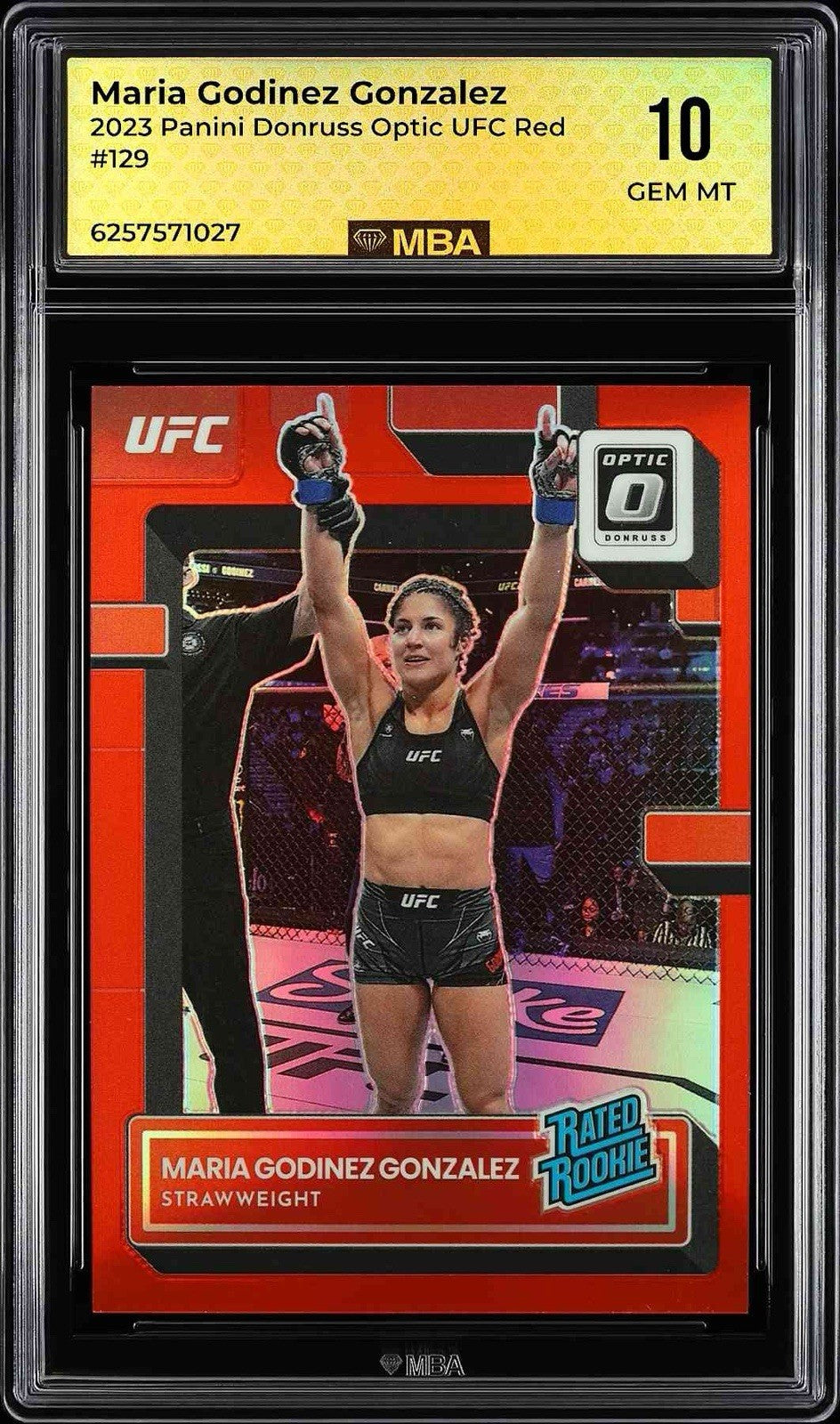 ⚠️2023 Panini Optic UFC Rated Rookie Maria Godinez Gonzalez 129 Red~MBA 10 POP 1