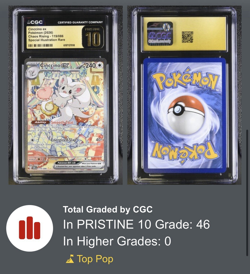 ⚠️Cinccino ex 119/086 Pokemon Chaos Rising SIR~PRISTINE 10 GOLD LABEL TOP POP!💨