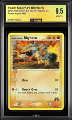 ⚠️ Team Magma's Rhyhorn 68/95 Pokemon Magma Vs Aqua~MBA 9.5~ POP 1~SHOOT OFFER💨