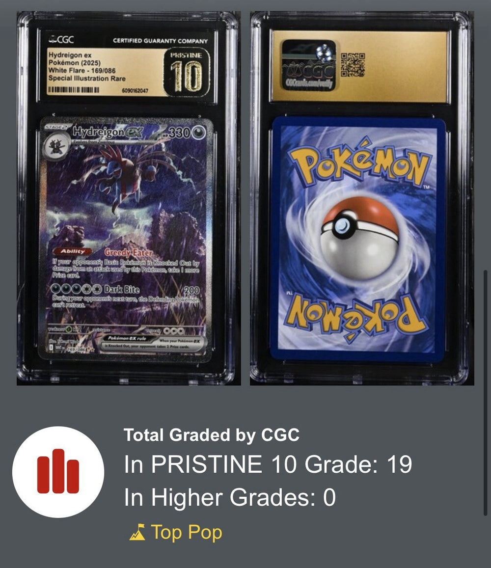 ‼️Hydreigon ex 169/086: White Flare Holo GRADE 10 PRISTINE GOLD LABEL TOP POP!💨