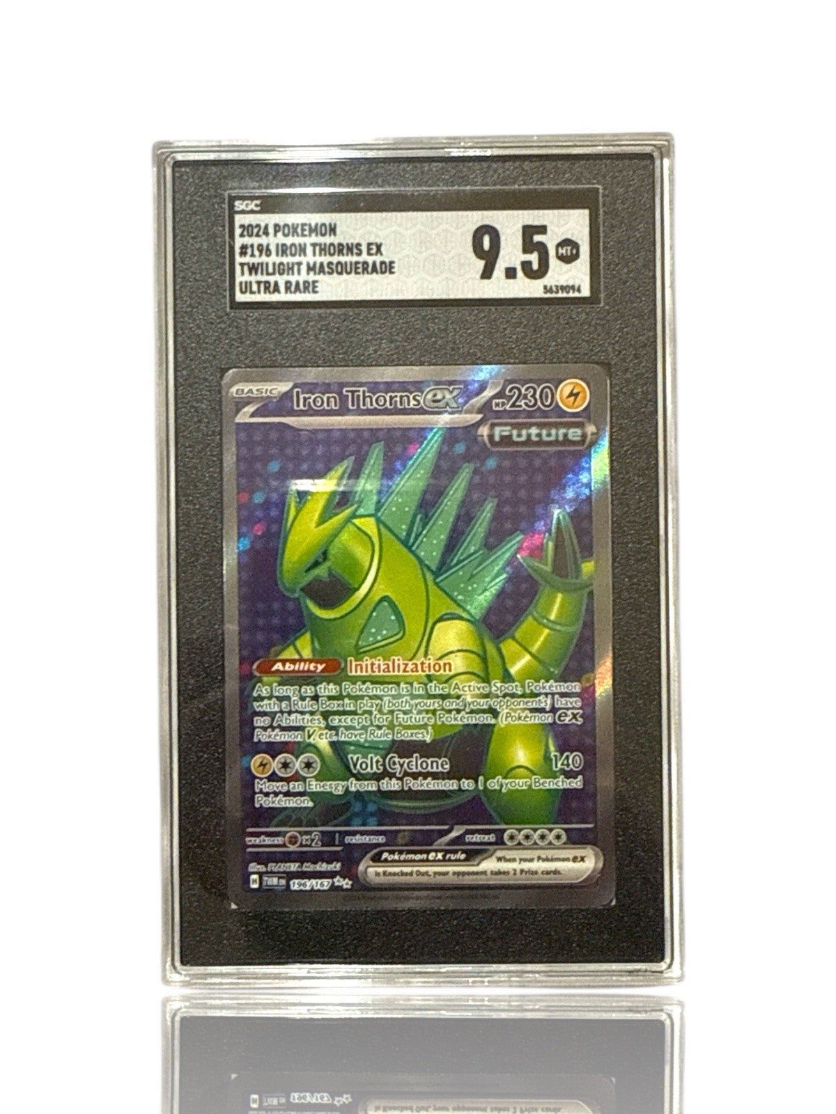 ‼️Pokemon Iron Thorns ex 196/167: Twilight Masquerade Holo GRADE 9.5~FAST SHIP💨