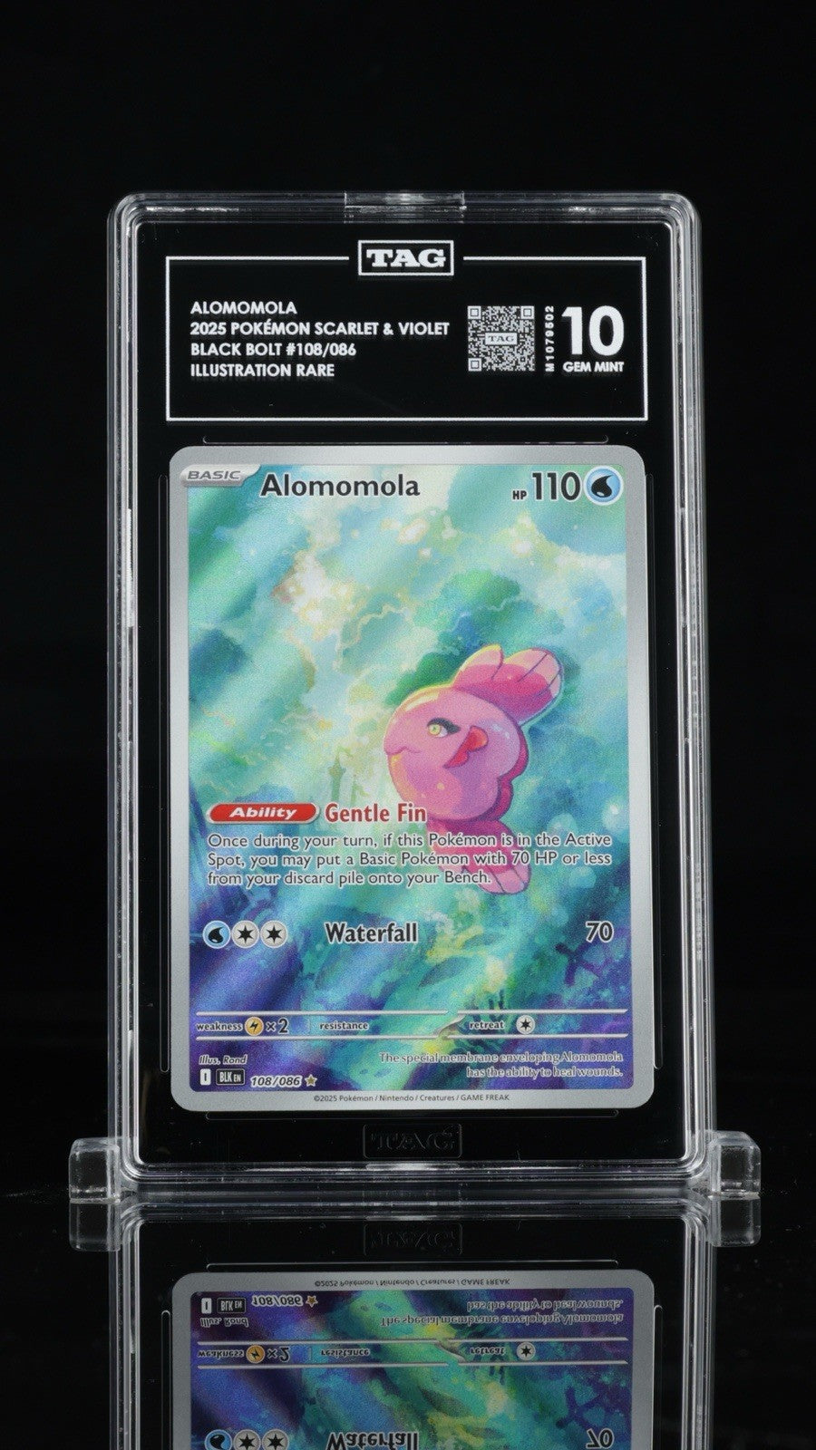 🐠Alomomola 108/086: Black Bolt Holo TAG GRADE 10! SAME DAY SHIP! SHOOT OFFER!💨