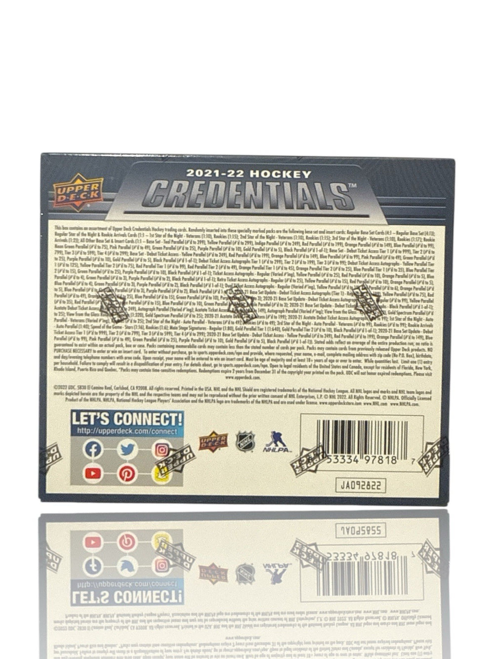 ‼️2021-22 Upper Deck Credentials Hockey Factory Sealed Hobby Box~SHOOT OFFER💨