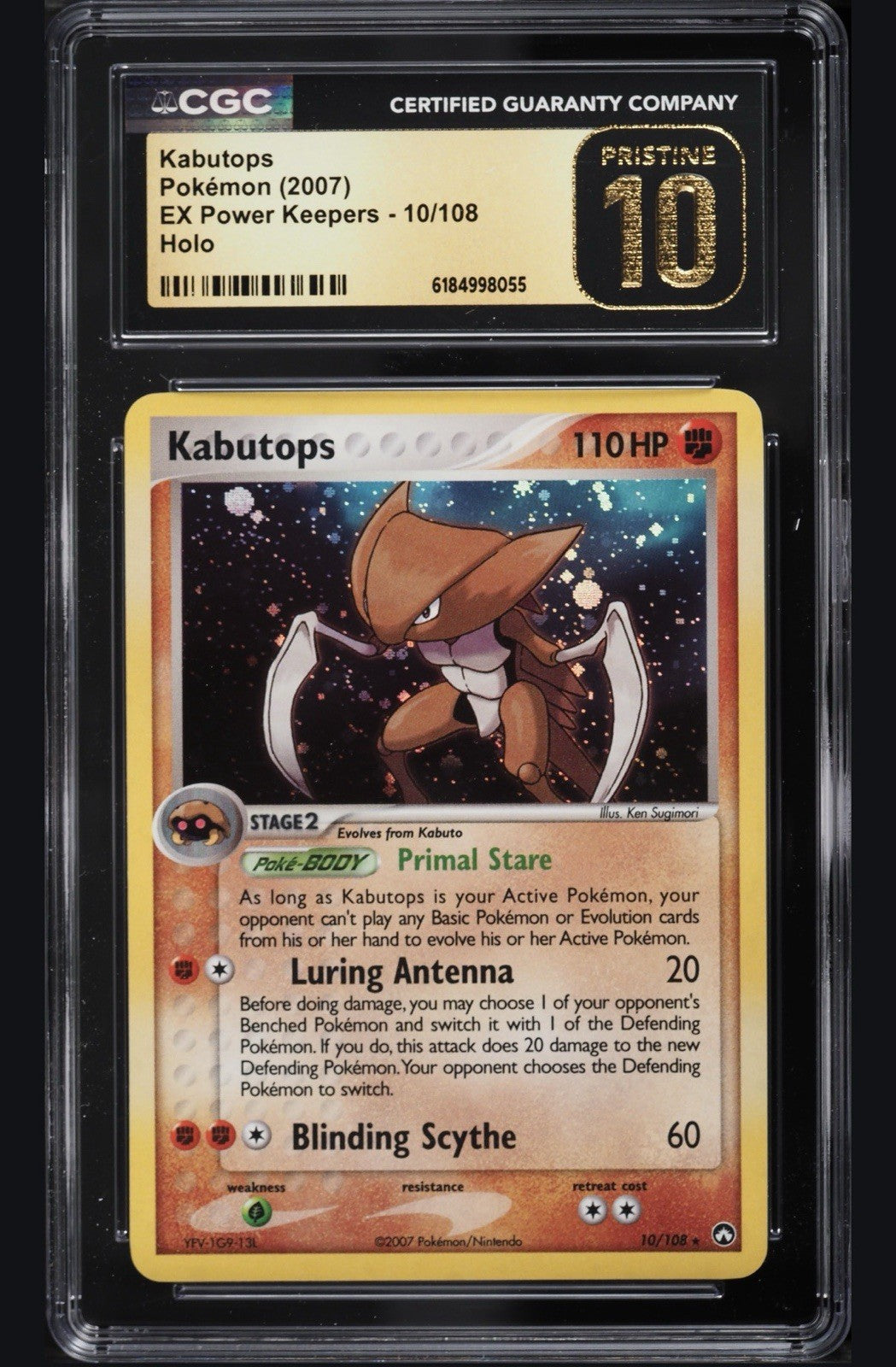 ⚠️Kabutops 10/108 EX Pokemon Power Keepers Holo~PRISTINE 10 GOLD LABEL TOP POP💨