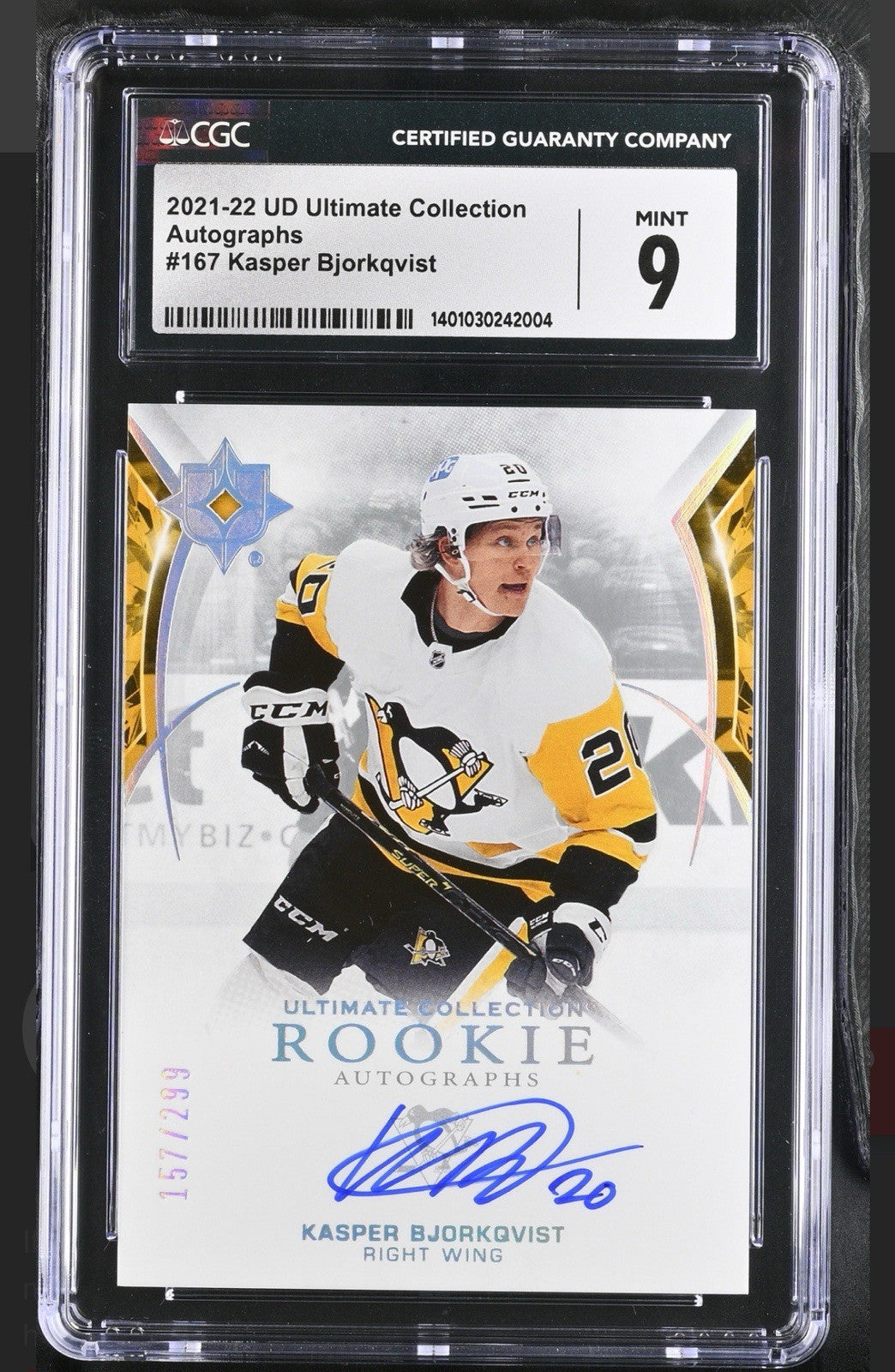 2021-22 UD Ultimate Collection Ultimate Rookies Kasper Bjorkqvist #167~AUTO 10💨
