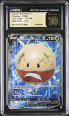 🚨Hisuian Electrode V #172 Lost Origin Holo GRADE 10 PRISTINE GOLD LABEL POP 1💨