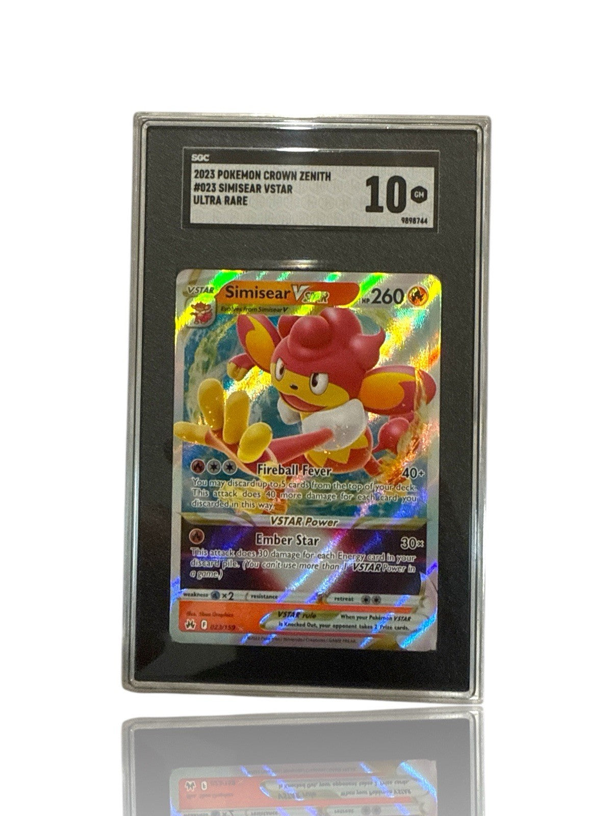 ‼️Pokemon Simisear VSTAR 023/159 Crown Zenith Holo GRADE 10~ SAME DAY SHIP!💨