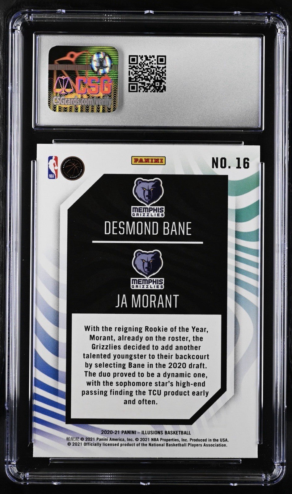 2020-21 Panini Illusions - Rookie Reflections Ja Morant, Desmond Bane #16 (RC)