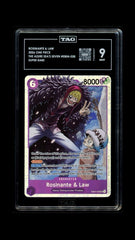 ‼️Rosinante & Law EB04-038 The Azure Sea's Seven Foil TAG GRADE 9~SAME DAY SHIP