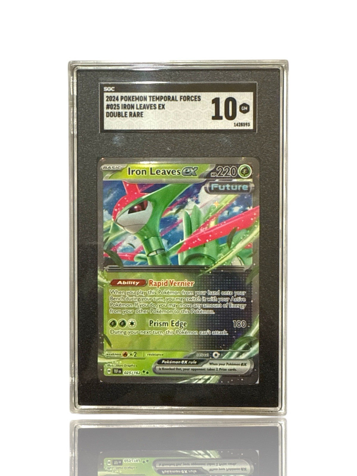 ‼️Pokemon Iron Leaves ex 025/162: Temporal Forces Holo GRADE 10~SHOOT OFFER!💨