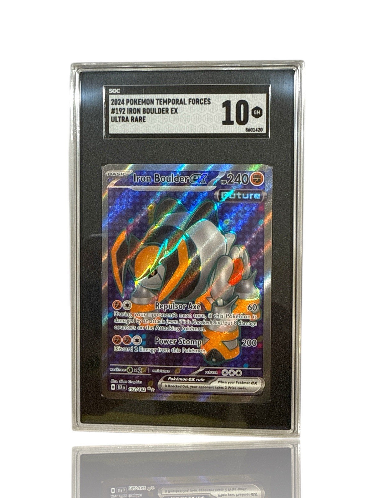 ‼️POKEMON Iron Boulder ex #192 Temporal Forces GRADE 10! FAST SHIP~SHOOT OFFER💨