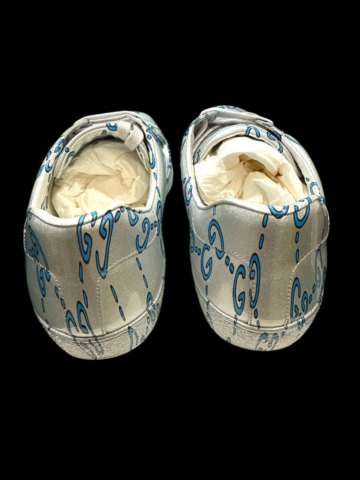 ‼️GUCCI Miro Rubber Wax GucciGhost Print Mens New Ace Sneakers SIZE 9~FAST SHIP