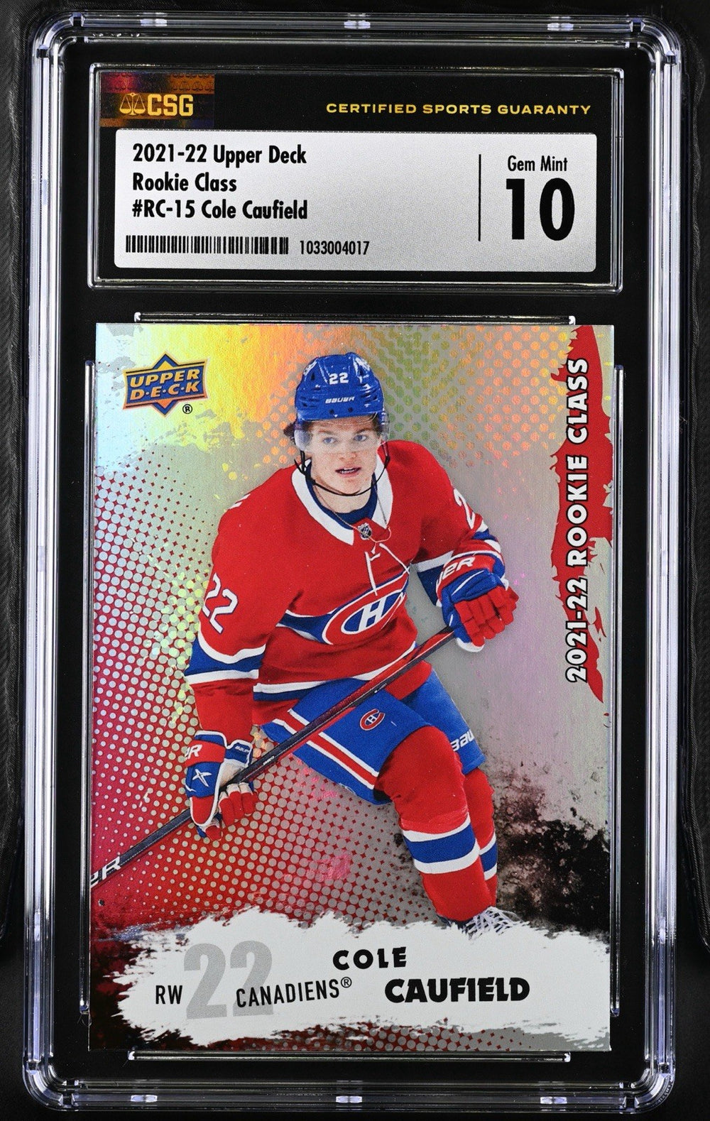 ‼️2021-22 Upper Deck Rookie Class #RC-15 Cole Caufield GRADE 10! SHIPS FAST💨