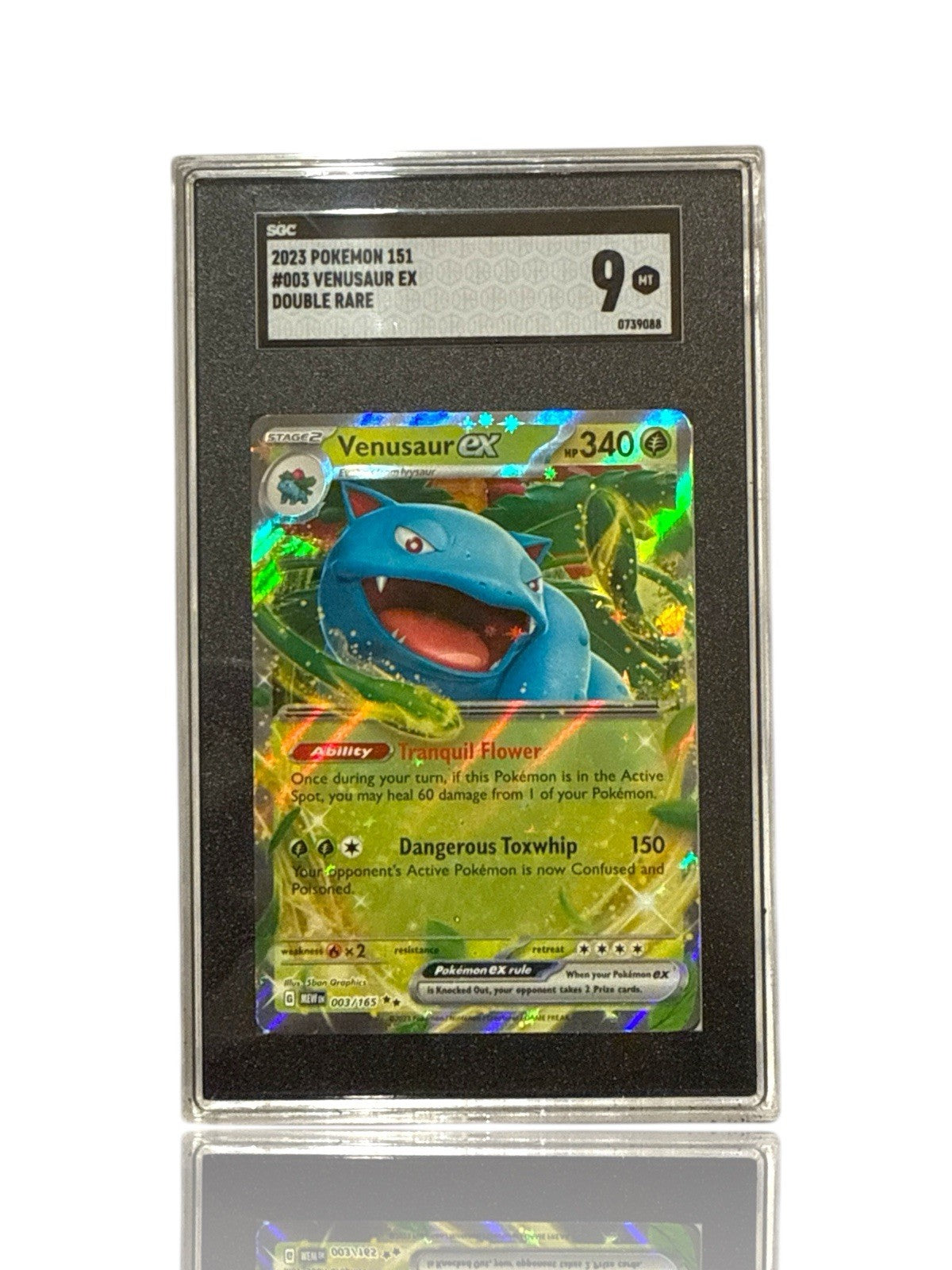 ‼️Pokemon Venusaur ex 003/165: Scarlet & Violet 151 Holo GRADE 9! FAST SHIP!💨