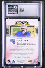 ‼️2022-23 Upper Deck Premier-Igor Shesterkin #57 JERSEY LACE 4/5 GRADE 8~POP 1💨