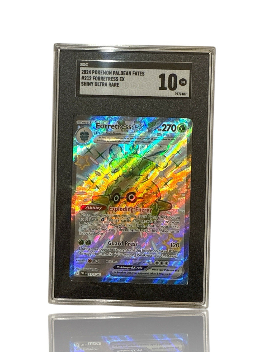 ‼️Pokemon Forretress ex 212/091: Paldean Fates GRADE 10~FAST SHIP~SHOOT OFFER!💨