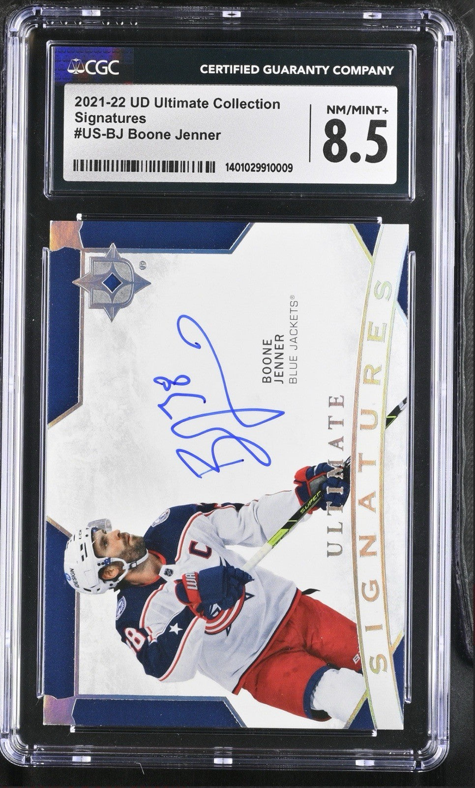 ‼️2021-22 UD Ultimate Collection Signatures Boone Jenner~GRADE 8.5~AUTO 10~POP 1