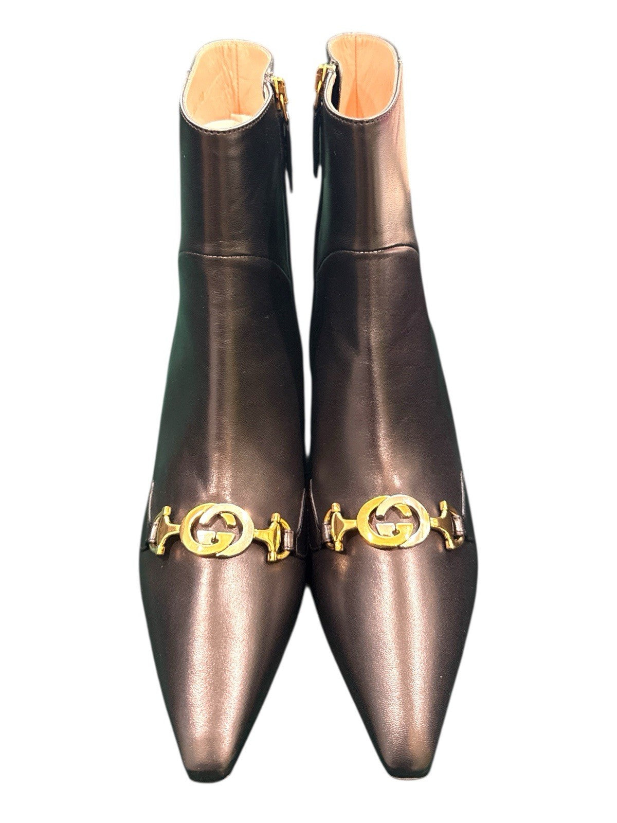 ‼️BRAND NEW IN BOX Gucci Zumi Nappa Charlotte Nero Black Leather Boots~SIZE 38+