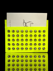 💎 NEW RARE CHRISTIAN LOUBOUTIN KIOS Grained Leather Spikes Card Holder Yellow💨