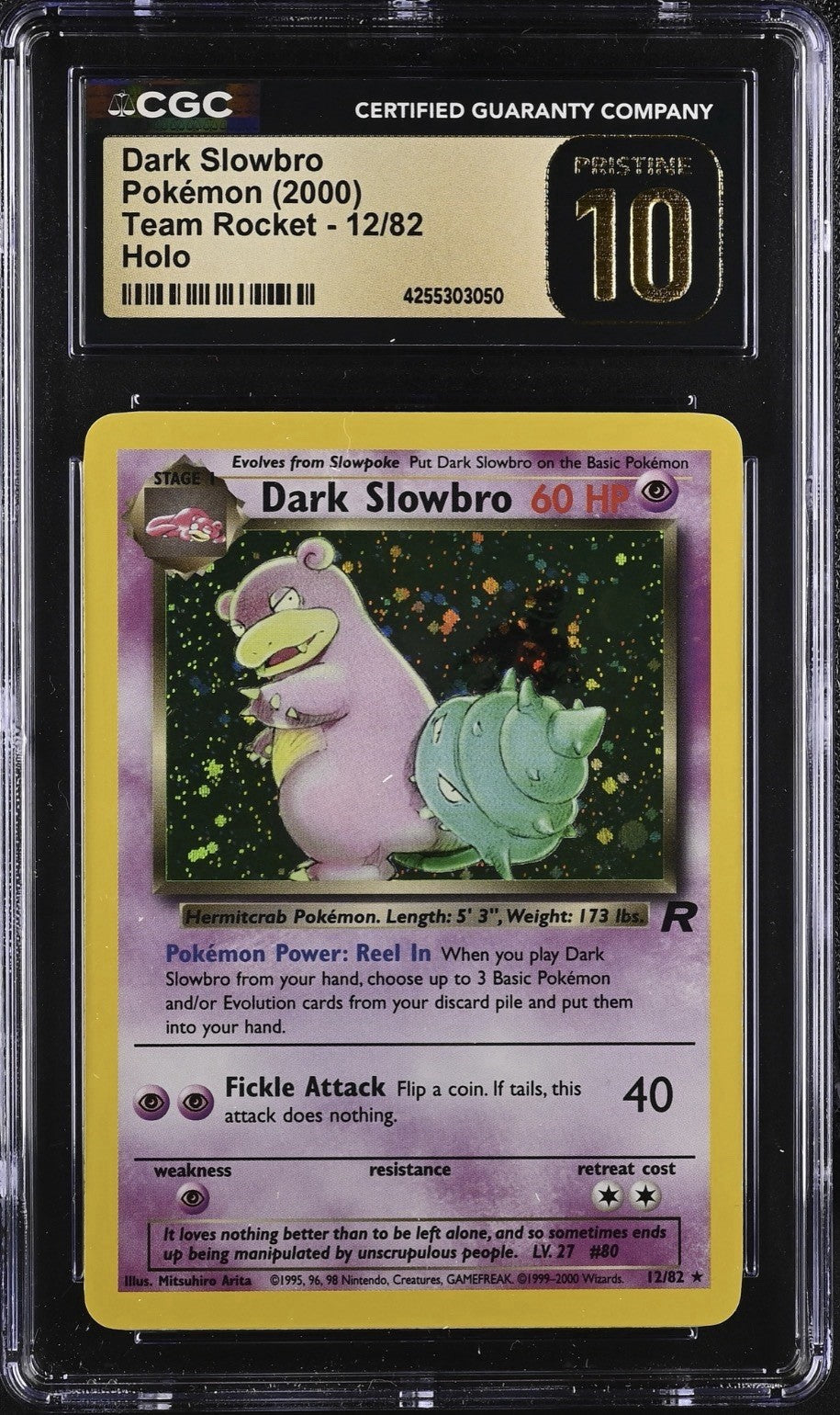 💎 Dark Slowbro Pokemon 2000 Team Rocket #12 ~PRISTINE 10 GOLD LABEL TOP POP 2💨