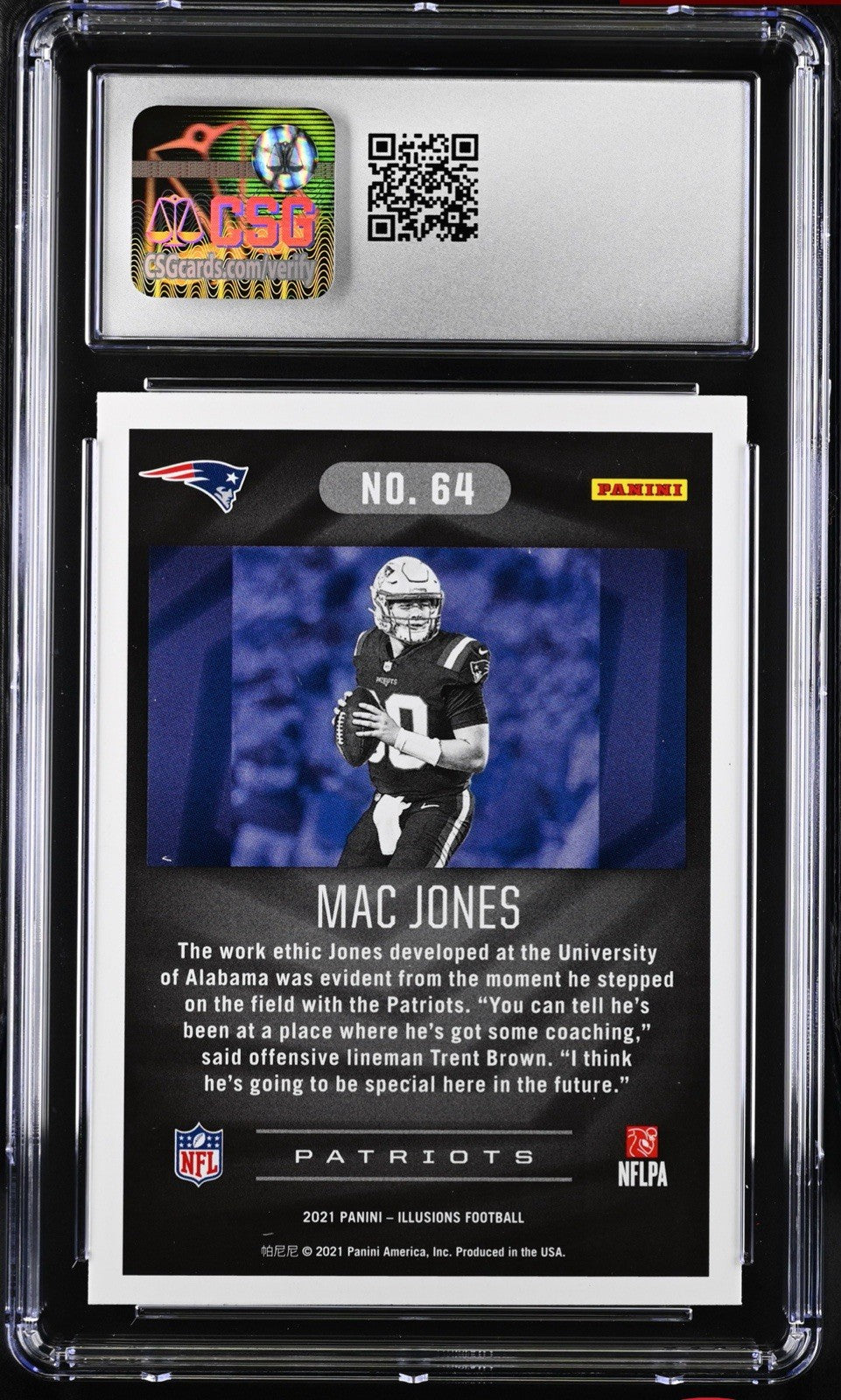 ‼️2021 Panini Illusions~Mac Jones #64  (RC) GRADE 10! FAST SHIP~SHOOT OFFER💨