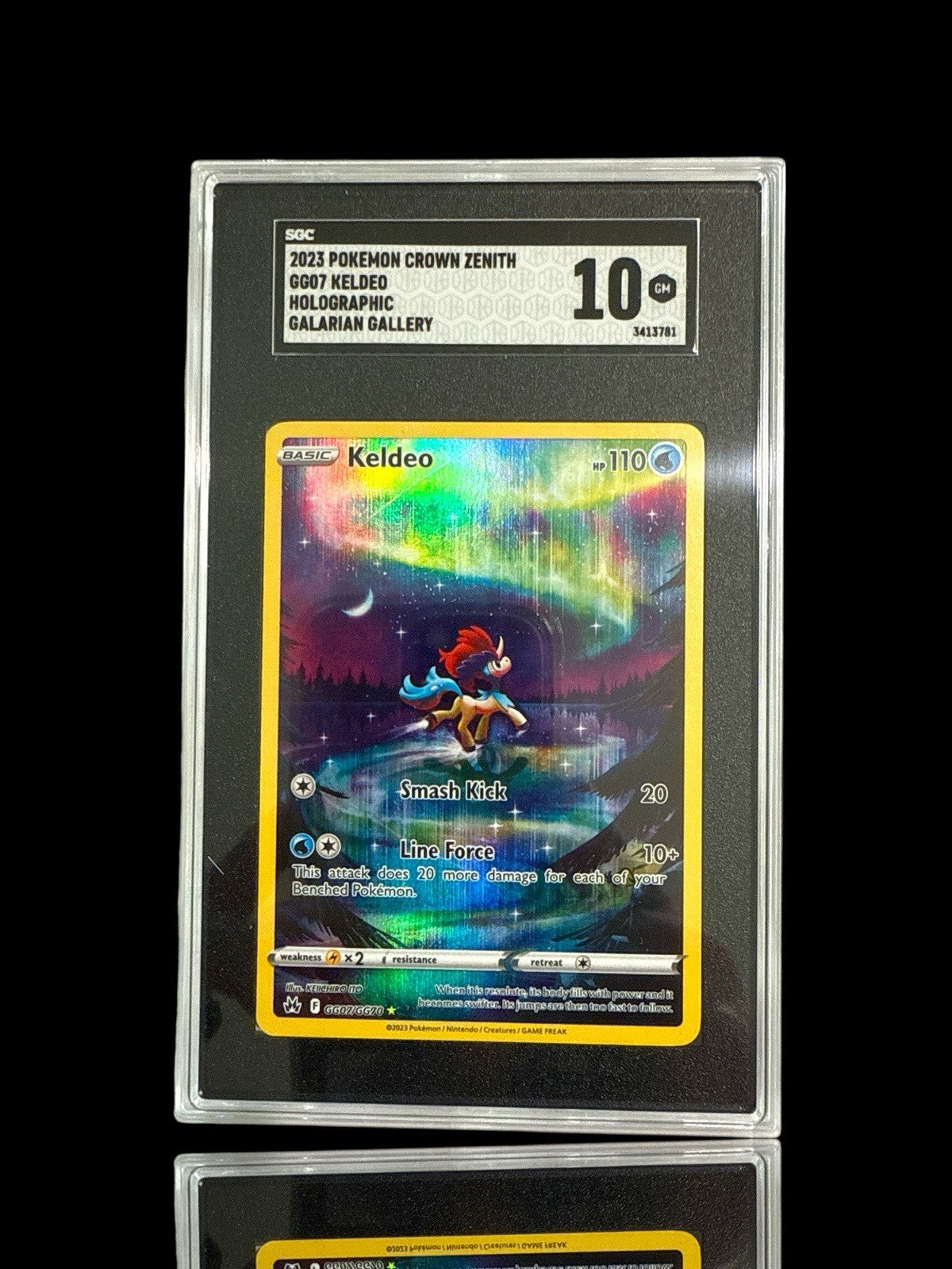 ‼️2023 POKEMON CROWN ZENITH GG07 KELDEO HOLOGRAPHIC GALARIAN GALLERY GRADE 10!💨