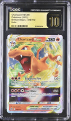 🔥 Charizard VSTAR 018 Brilliant Stars Pokemon GRADE 10 PRISTINE GOLD LABEL!💨