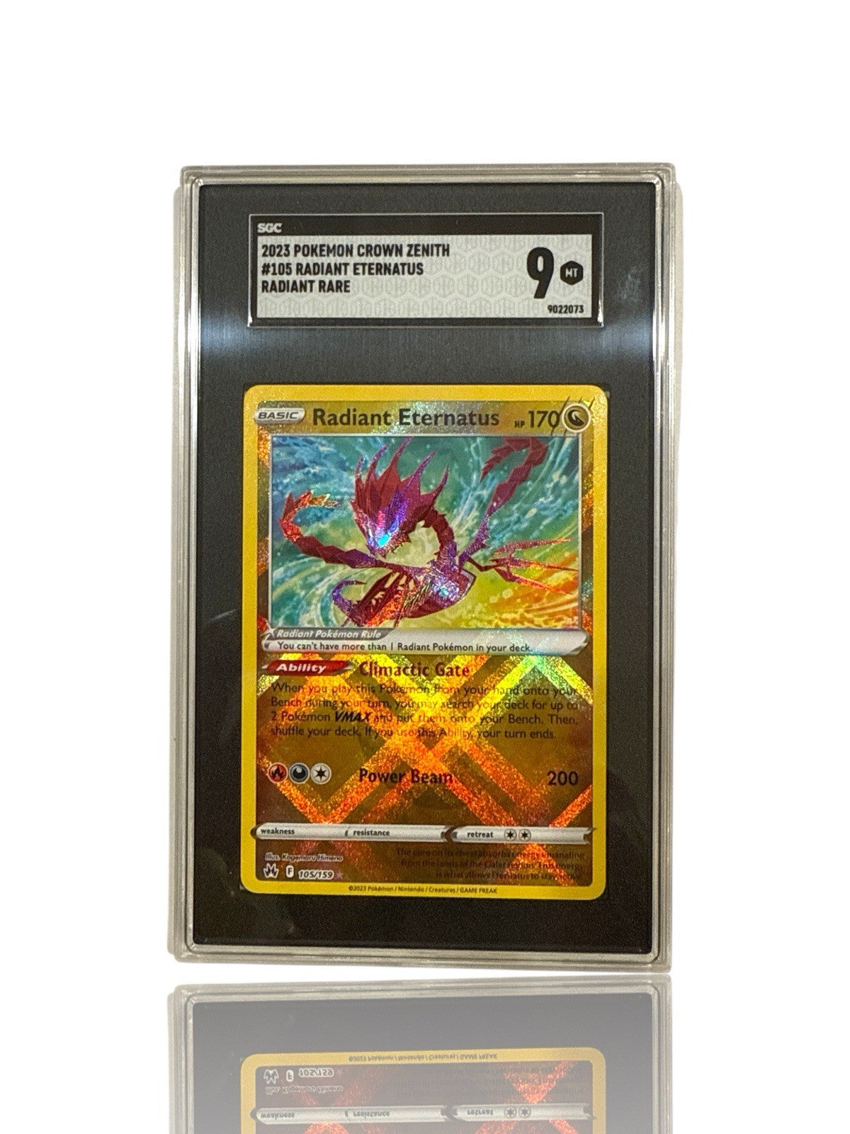 ‼️Pokemon Radiant Eternatus 105/159 Crown Zenith GRADE 9~FAST SHIP~SHOOT OFFER💨