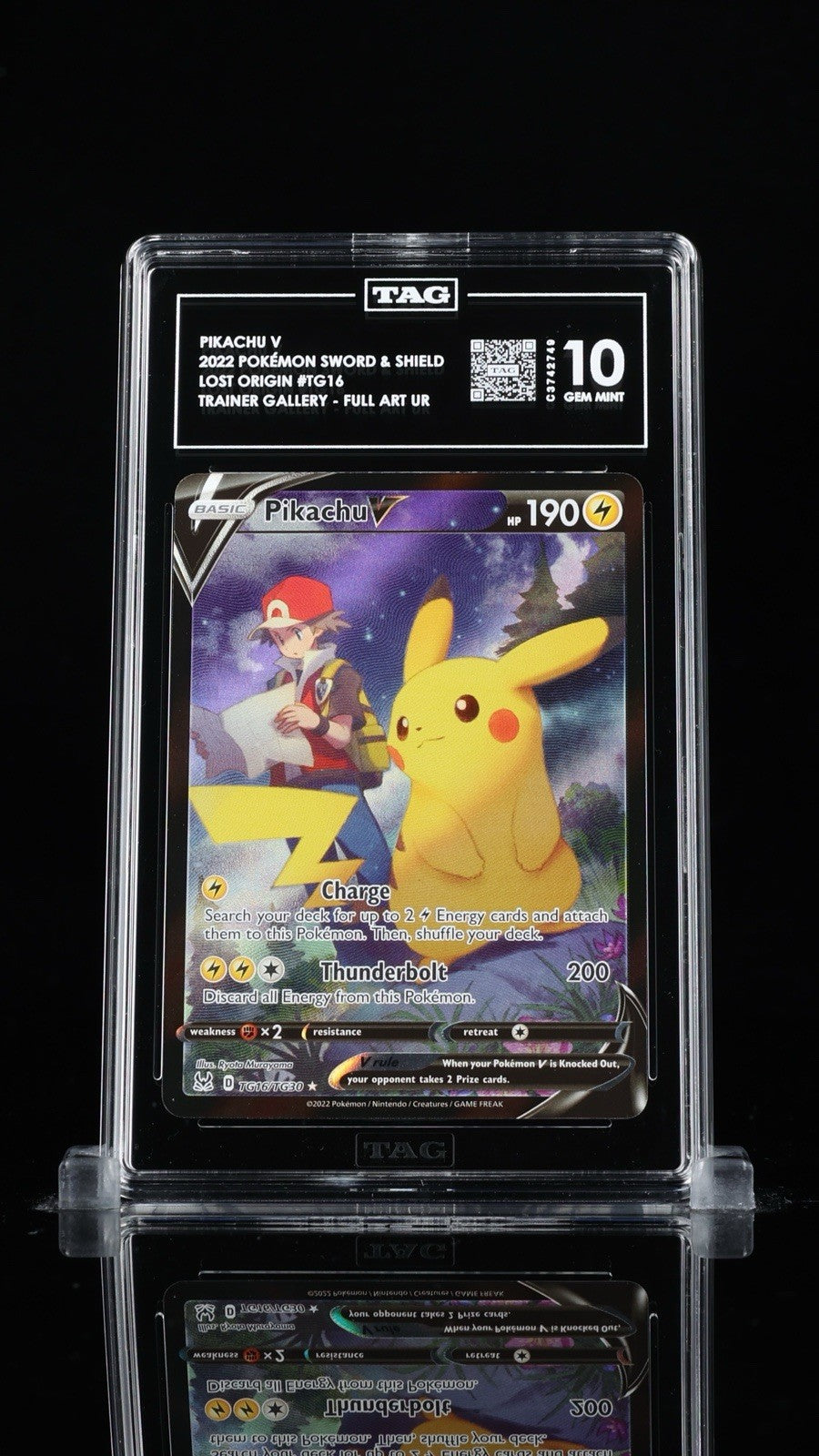 ⚡️Pikachu V TG16/TG30: Lost Origin Trainer Gallery Holo GRADE 10! SHOOT OFFER!💨