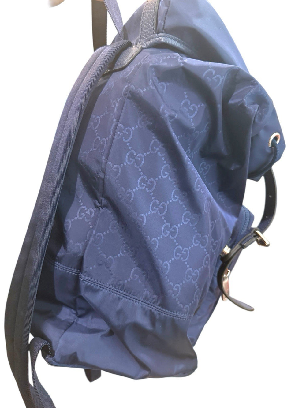 🌟NEW GUCCI Blue Medium Nylon & Leather Guccissima Backpack~SHOOT OFFER!💨