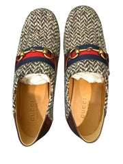 ‼️NEW IN BOX GUCCI Horsebit Herringbone Tweed & Leather Loafers GUCCI SIZE 6.5!