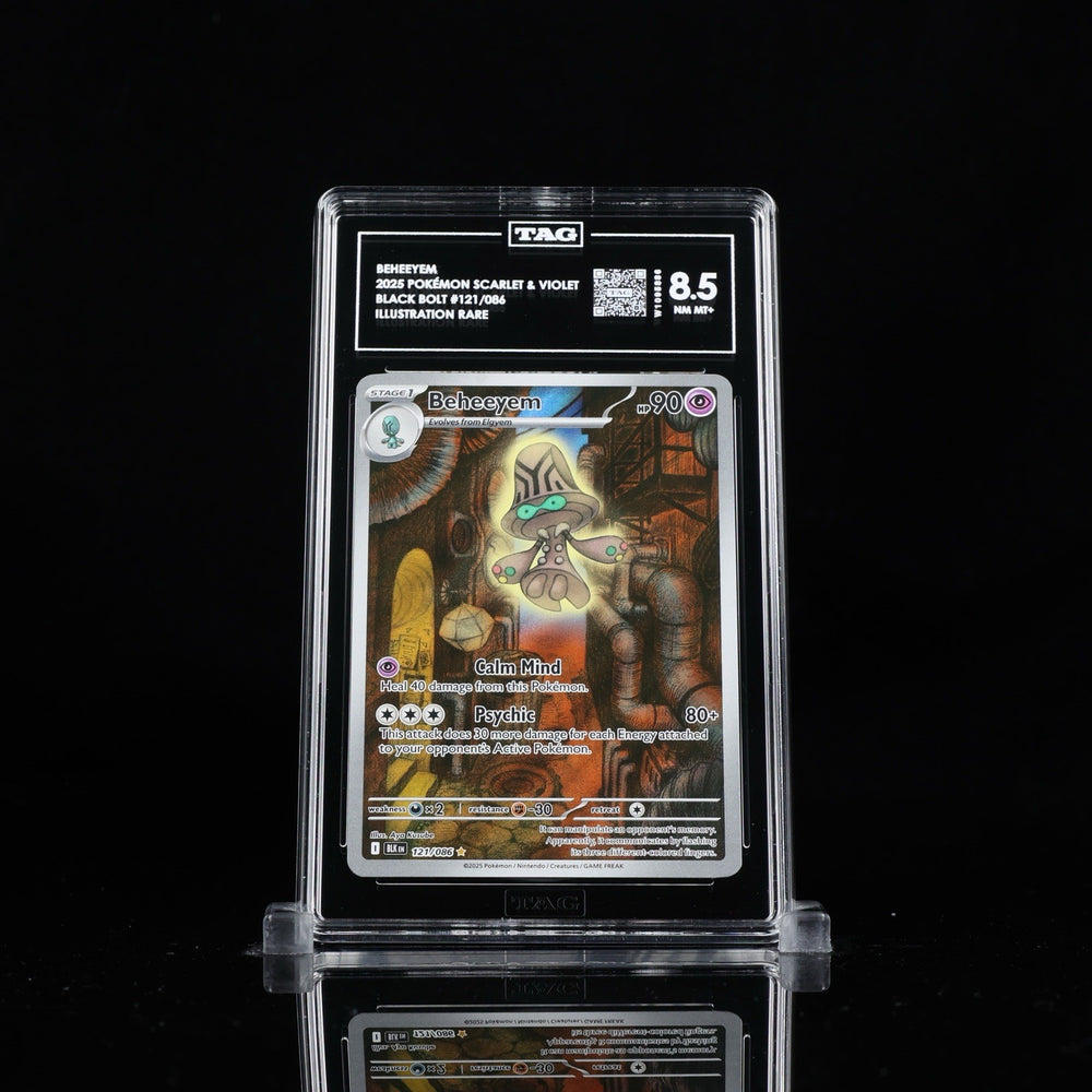 ‼️Pokemon Beheeyem 121/086: Black Bolt Holo GRADE 8.5! FAST SHIP~SHOOT OFFER!💨