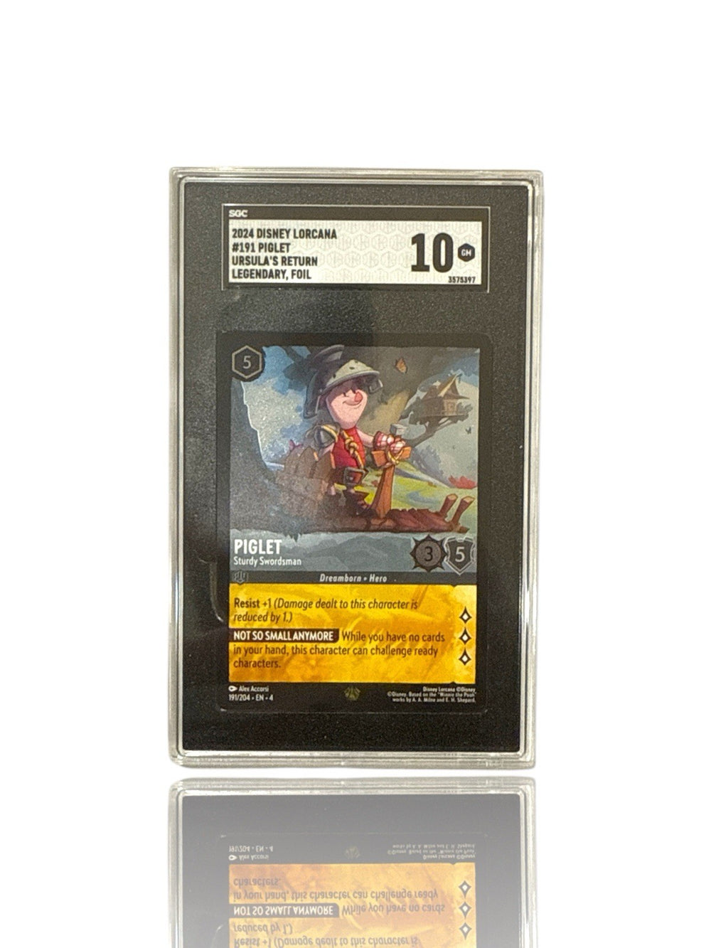 ‼️Piglet Sturdy Swordsman 191/204 Ursula's Return Cold Foil GRADE 10~FAST SHIP💨