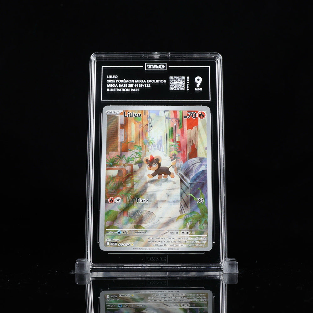 ‼️Pokemon Litleo 139/132: Mega Evolution Holo GRADE 9! FAST SHIP~SHOOT OFFER💨